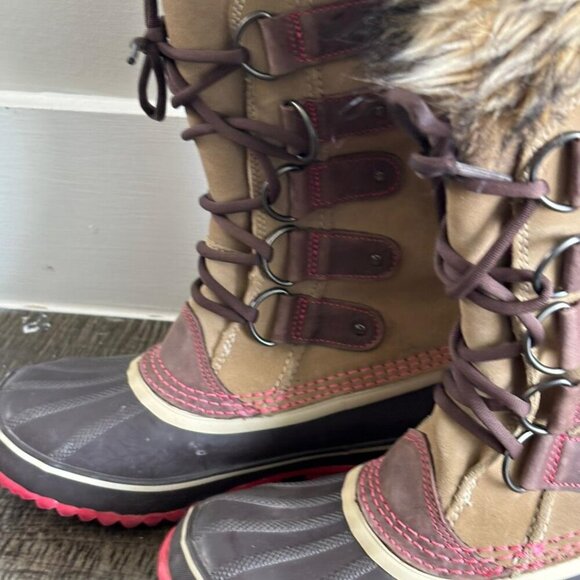 Sorel Womens Nib Rare Joan of Arctic Winter Boots Taffy Red Size 8 - Picture 5 of 10